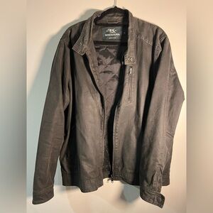 Rodd & Gunn The Jack Men's Coated Cotton Motorcycle Jacket-Large - Bracken
